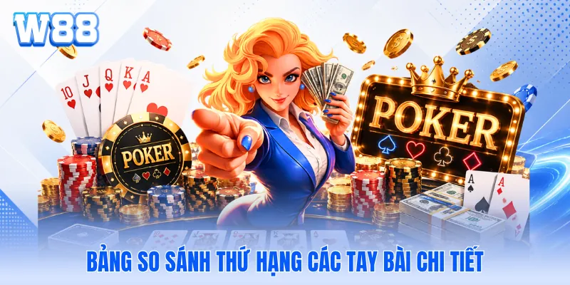 Bảng so sánh thứ hạng các tay bài chi tiết