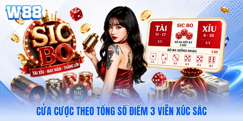 Cửa cược theo tổng số điểm 3 viên xúc sắc Cửa cược theo tổng số điểm 3 viên xúc sắc