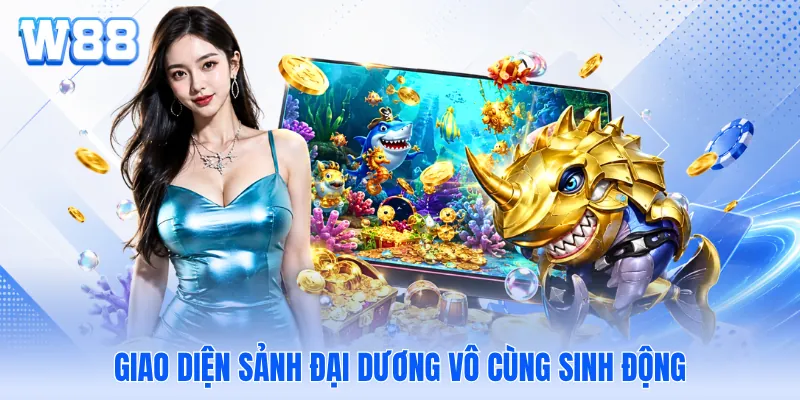 Giao diện sảnh đại dương vô cùng sinh động